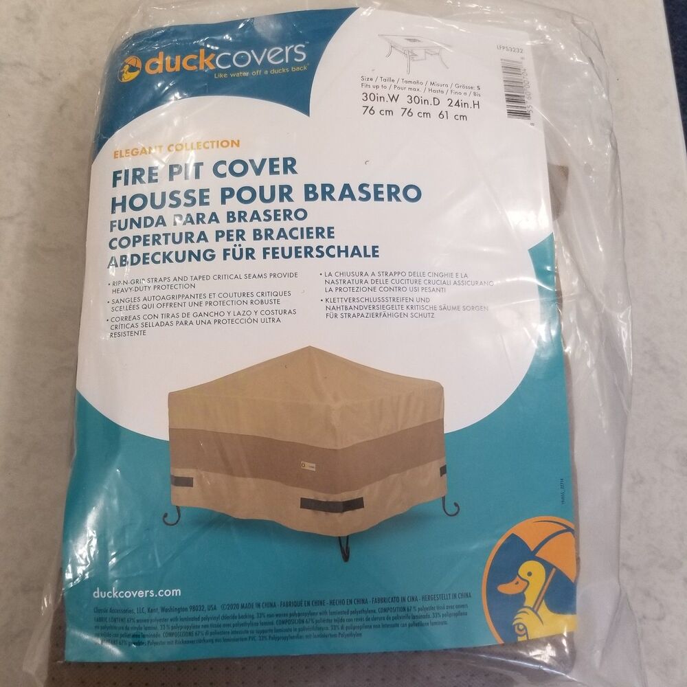 DuckCovers brand fire pit cover 30"Wx30"Dx24"H new
